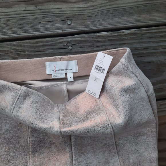 Anthropologie Sueded Metallic Leggings - Picture 5 of 6